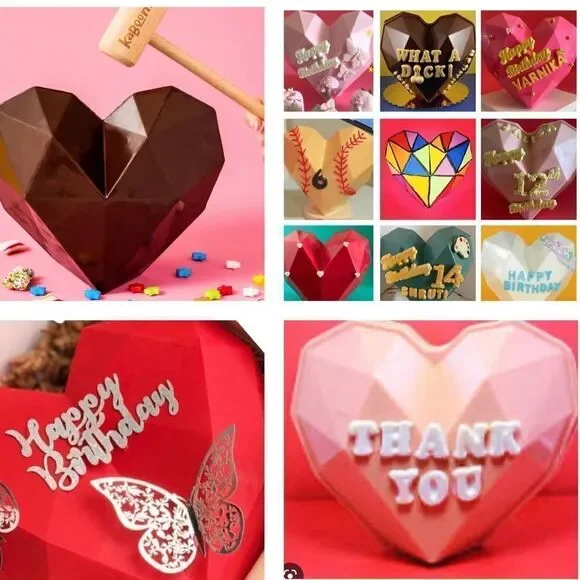 Heart Shape Pinata Valentines Day Reusable Mold DIY Kit Heart Wooden Mallet NIB - Picture 12 of 15
